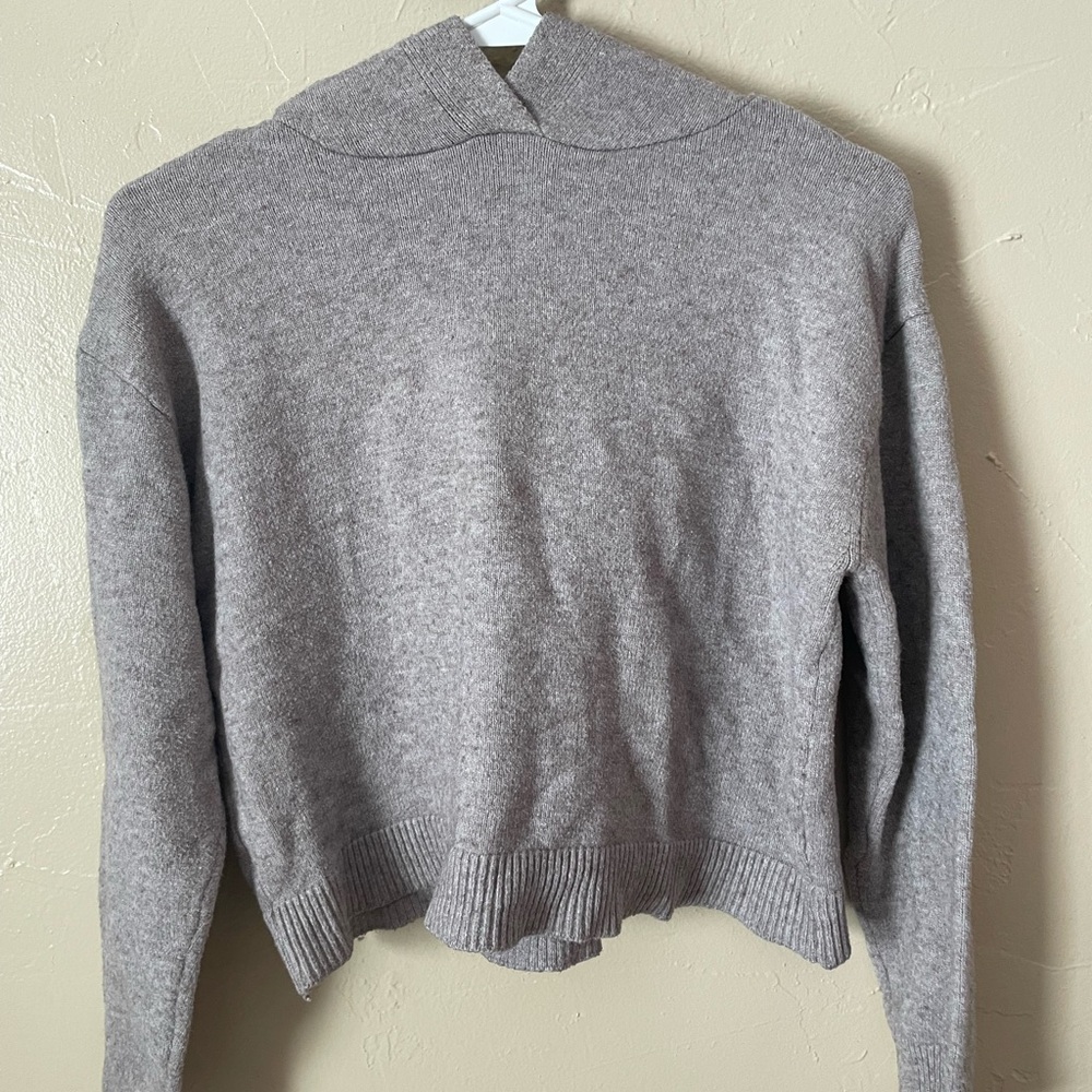 Poof! Light Brown Cropped Sweater with Hood